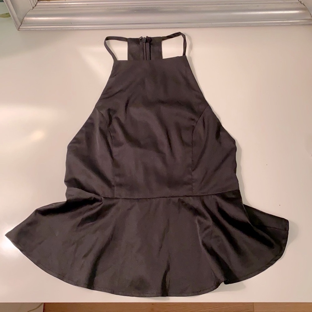 Black silk top